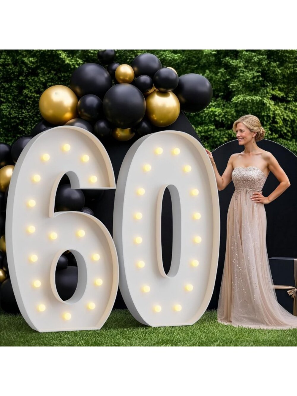 5FT Light-Up Numbers for 60th Birthday Celebration - Large Marquee Decor